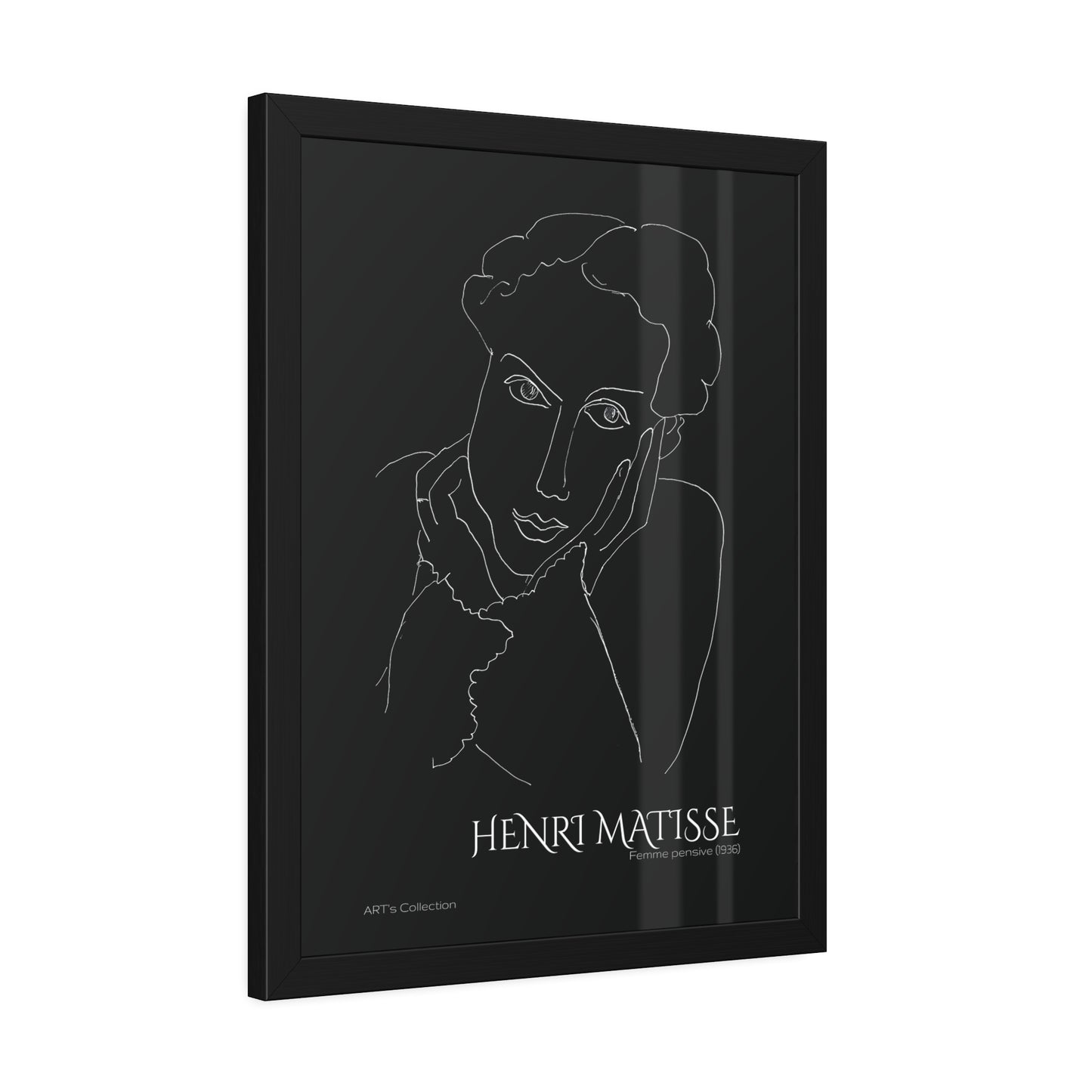 Femme pensive (1936) black édition by Henri Matisse / Affiche Encadrée série ART's Collection