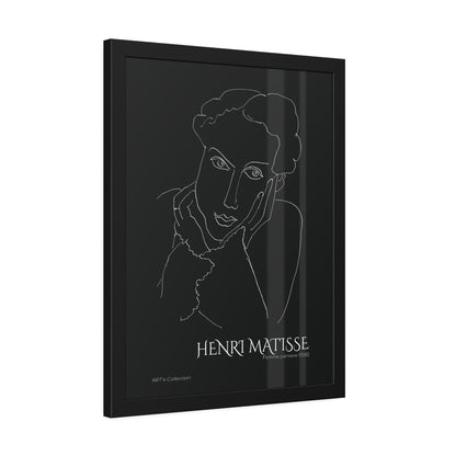 Femme pensive (1936) black édition by Henri Matisse / Affiche Encadrée série ART's Collection