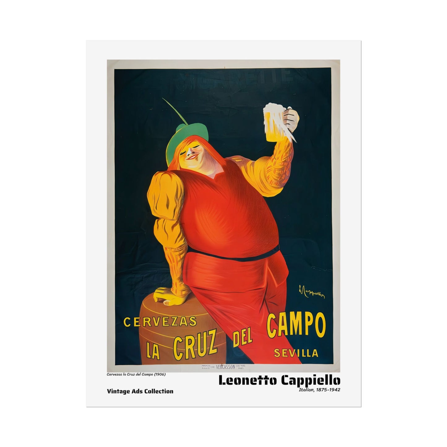 Cervezas la Cruz del Campo (1906) by Leonetto Cappiello / Affiche imprimée - Série Vintage Ads Collection