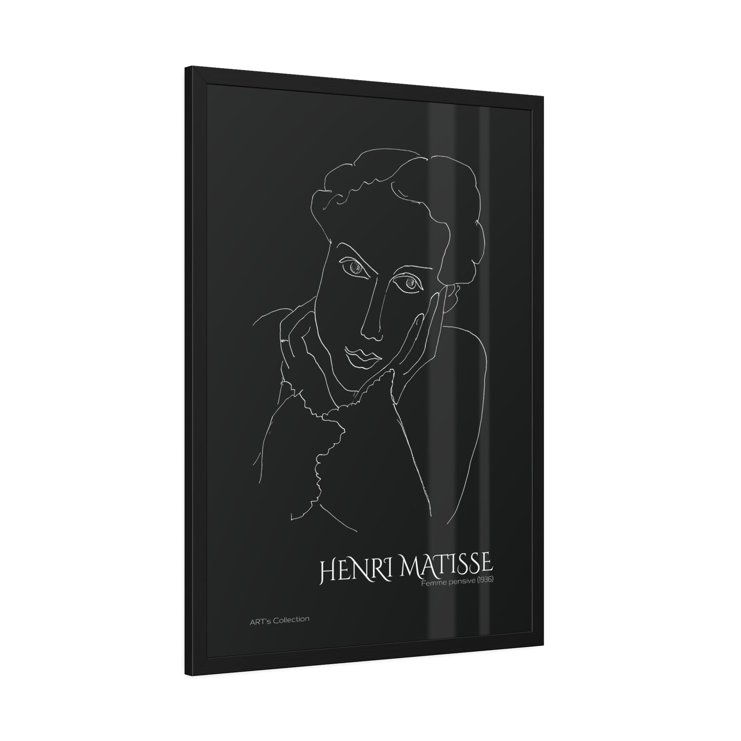 Femme pensive (1936) black édition by Henri Matisse / Affiche Encadrée série ART's Collection