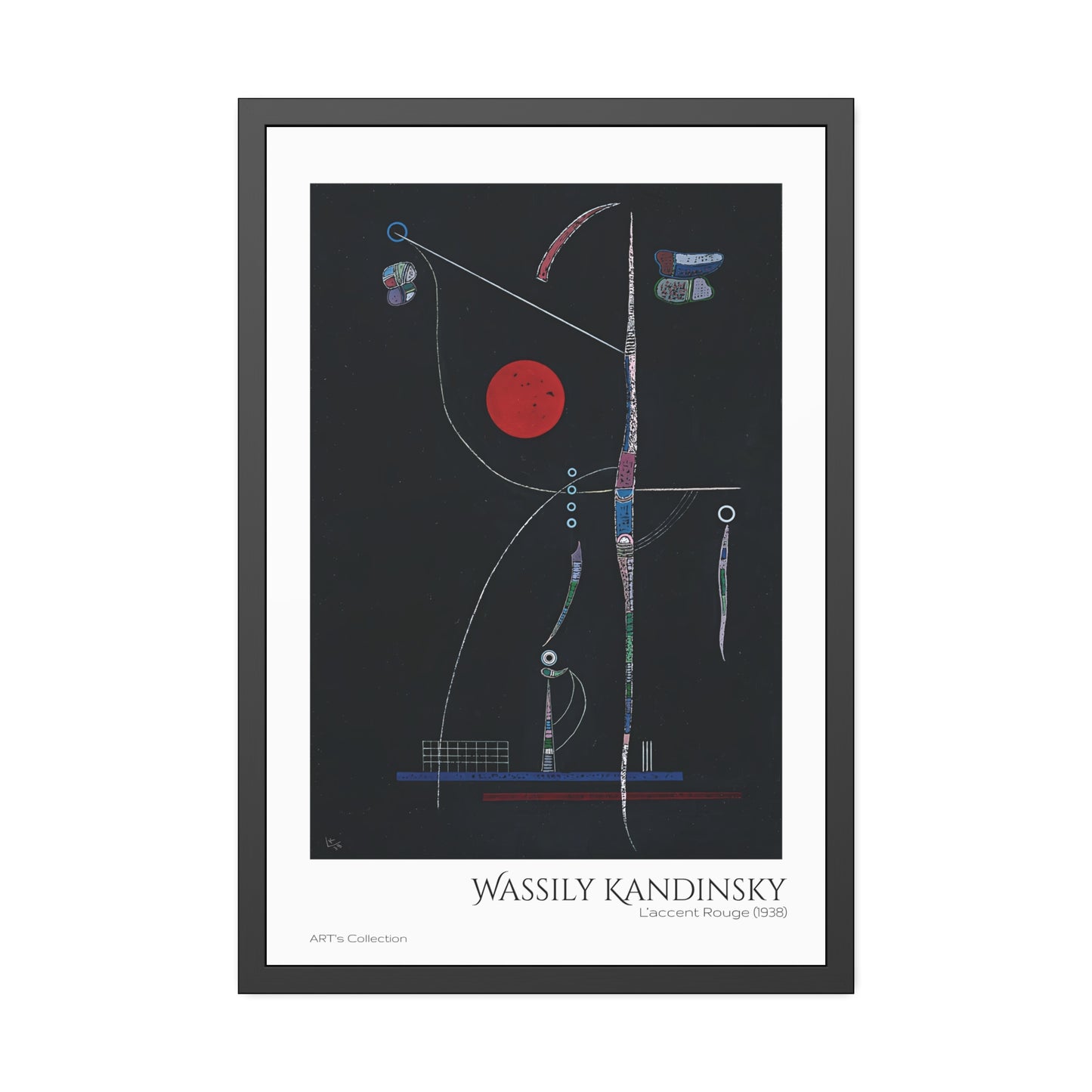 L' accent Rouge (1938) by Wassily Kandinsky / Affiche Encadrée série ART's Collection