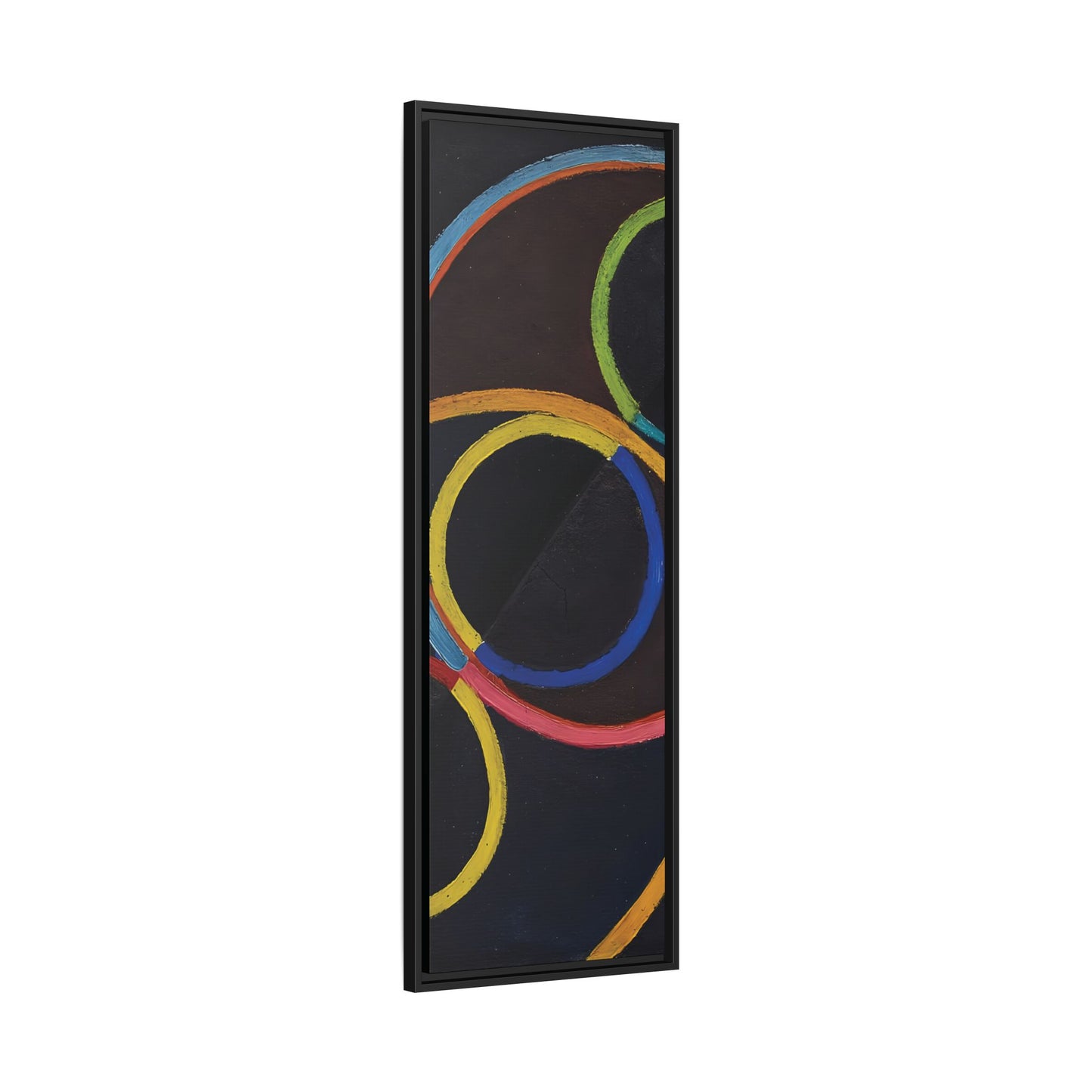 Relief noir avec des cercles de couleur  by Robert Delaunay  / Toile encadrée sur caisse américaine