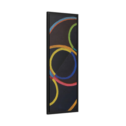 Relief noir avec des cercles de couleur  by Robert Delaunay  / Toile encadrée sur caisse américaine