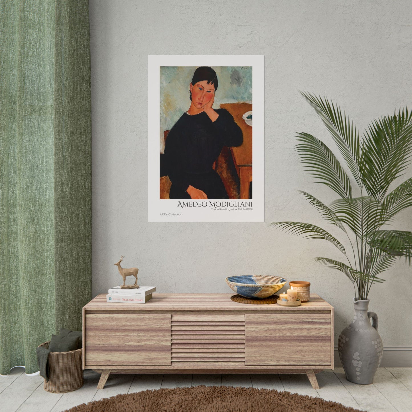 Elvira Resting at a Table (1919) by Amedeo Modigliani / Affiche imprimée - Série ART's Collection