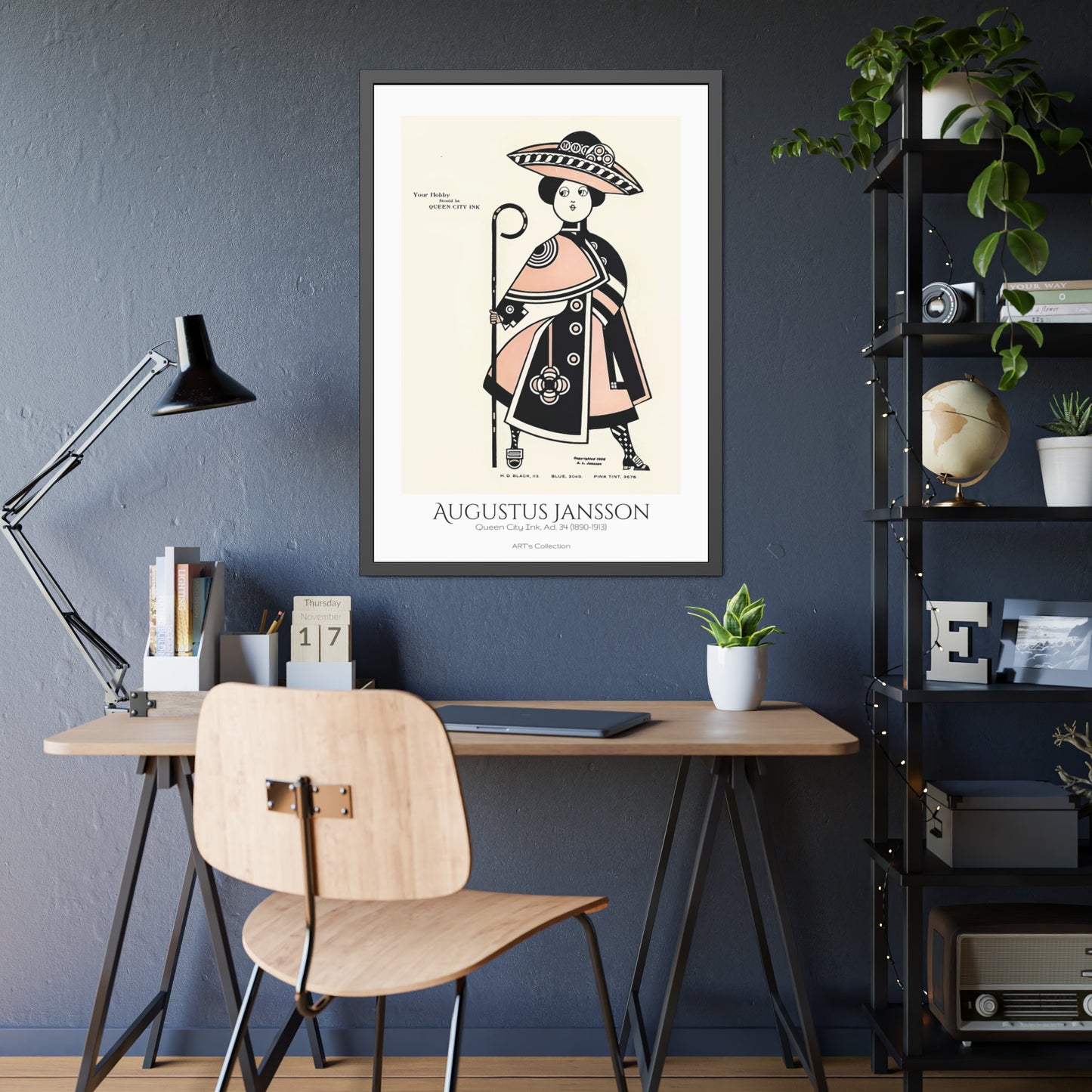 Queen City Ink, Ad. 34 (1890-1913) by Augustus Jansson  / Affiche Encadrée série ART's Collection