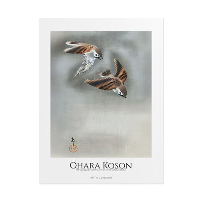 Ring sparrows in snow (1900 - 1930) by Ohara Koson / Affiche imprimée - Série ART's Collection