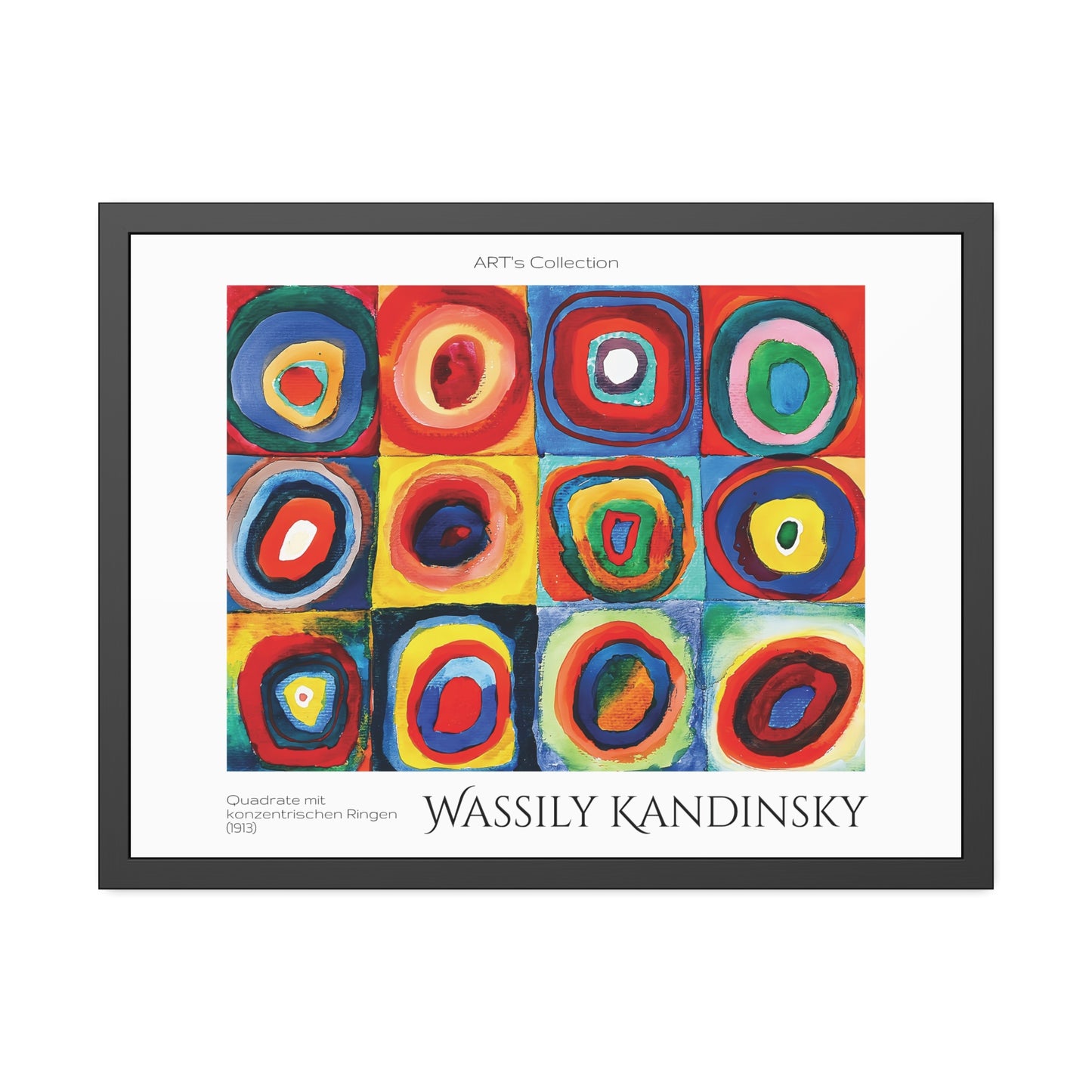 Quadrate mit konzentrischen Ringen (1913) by Wassily Kandinsky / Affiche Encadrée série ART's Collection