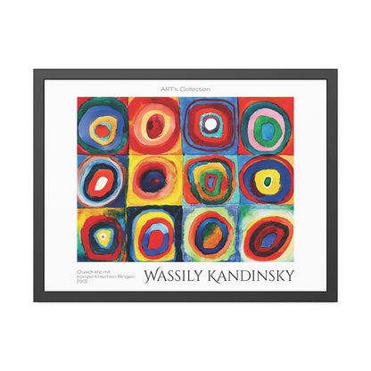 Quadrate mit konzentrischen Ringen (1913) by Wassily Kandinsky / Affiche Encadrée série ART's Collection