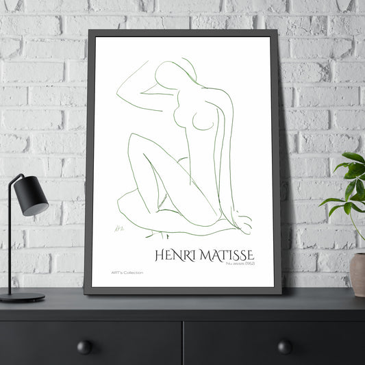 Nu assis (1952) by Henri Matisse version verte / Affiche Encadrée série ART's Collection