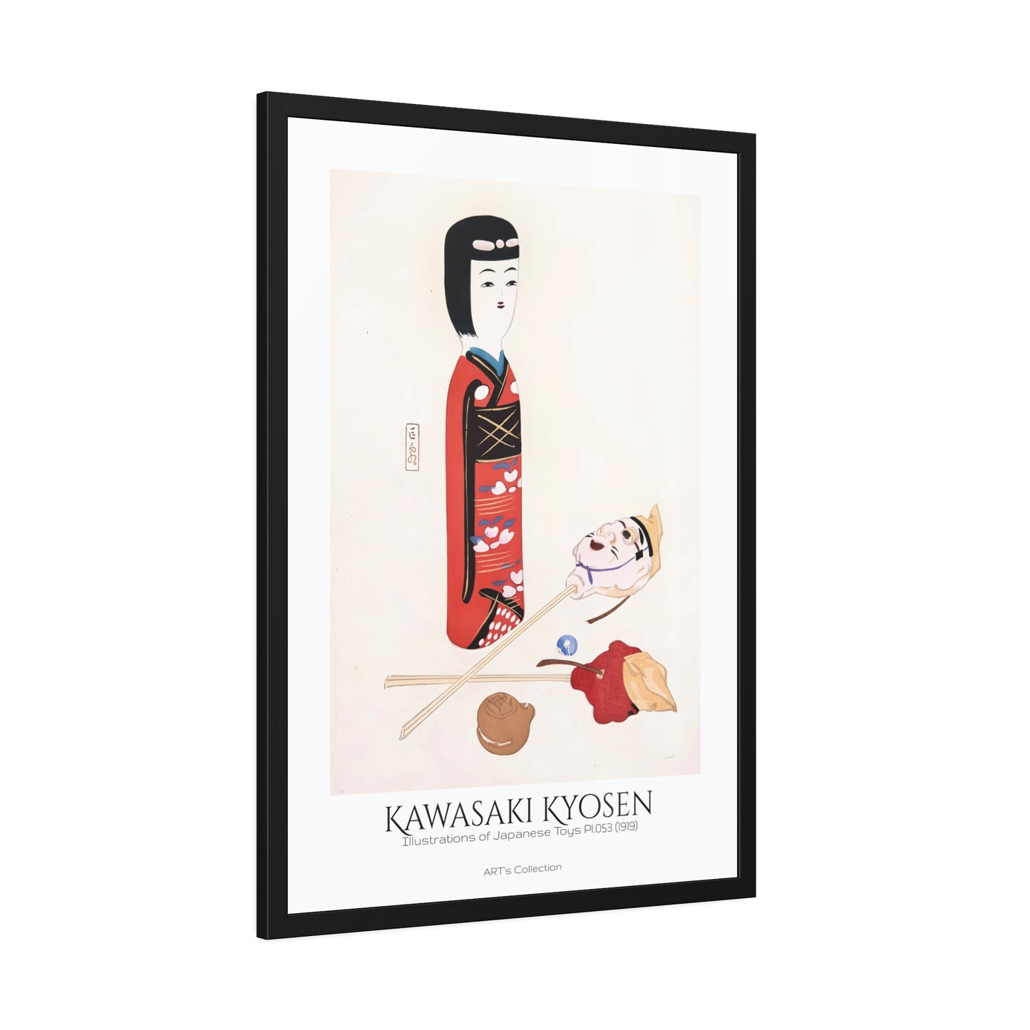 Illustrations of Japanese Toys Pl.053 (1919) by Kawasaki Kyosen / Affiche Encadrée série ART's Collection