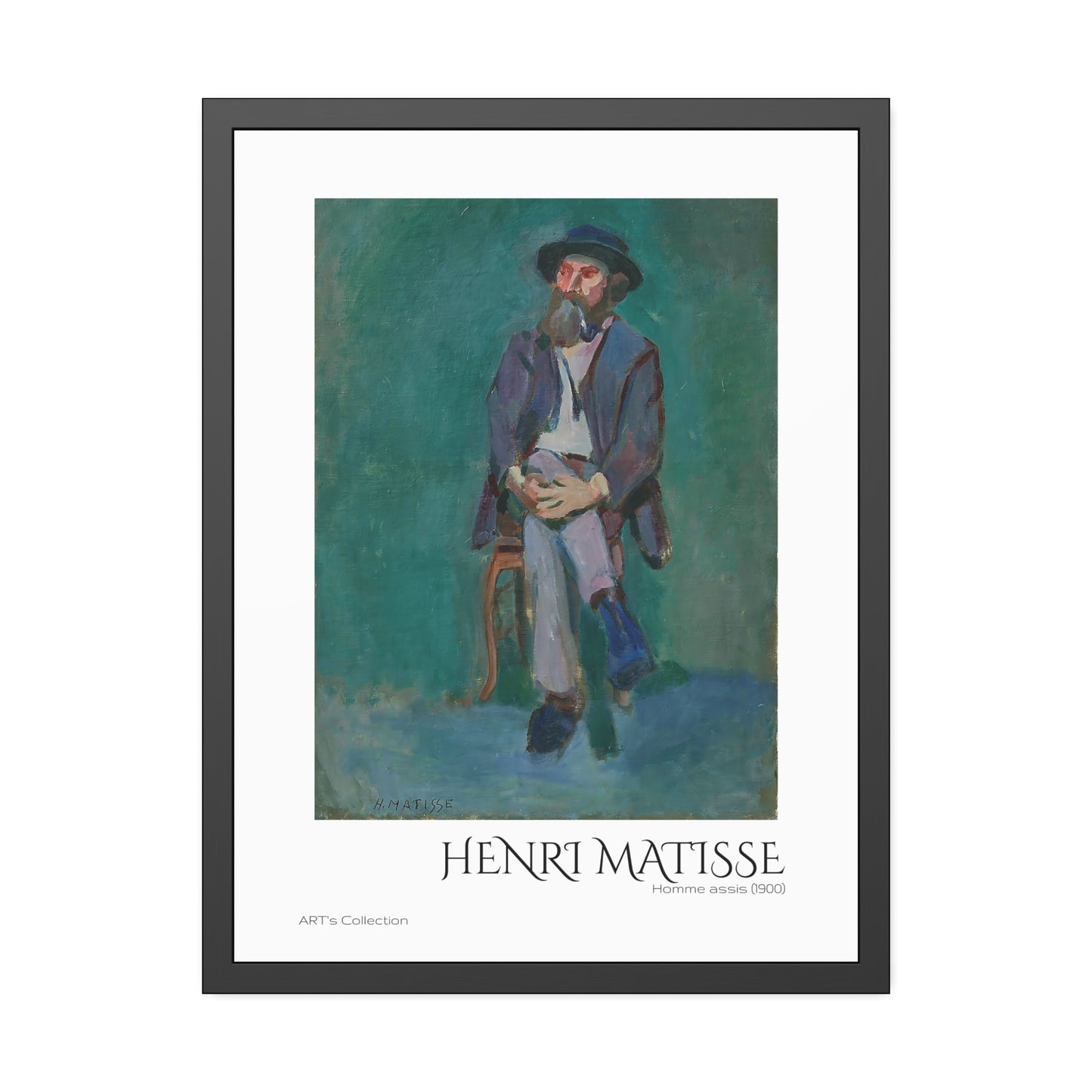 Homme assis (1900) by Henri Matisse  / Affiche Encadrée série ART's Collection