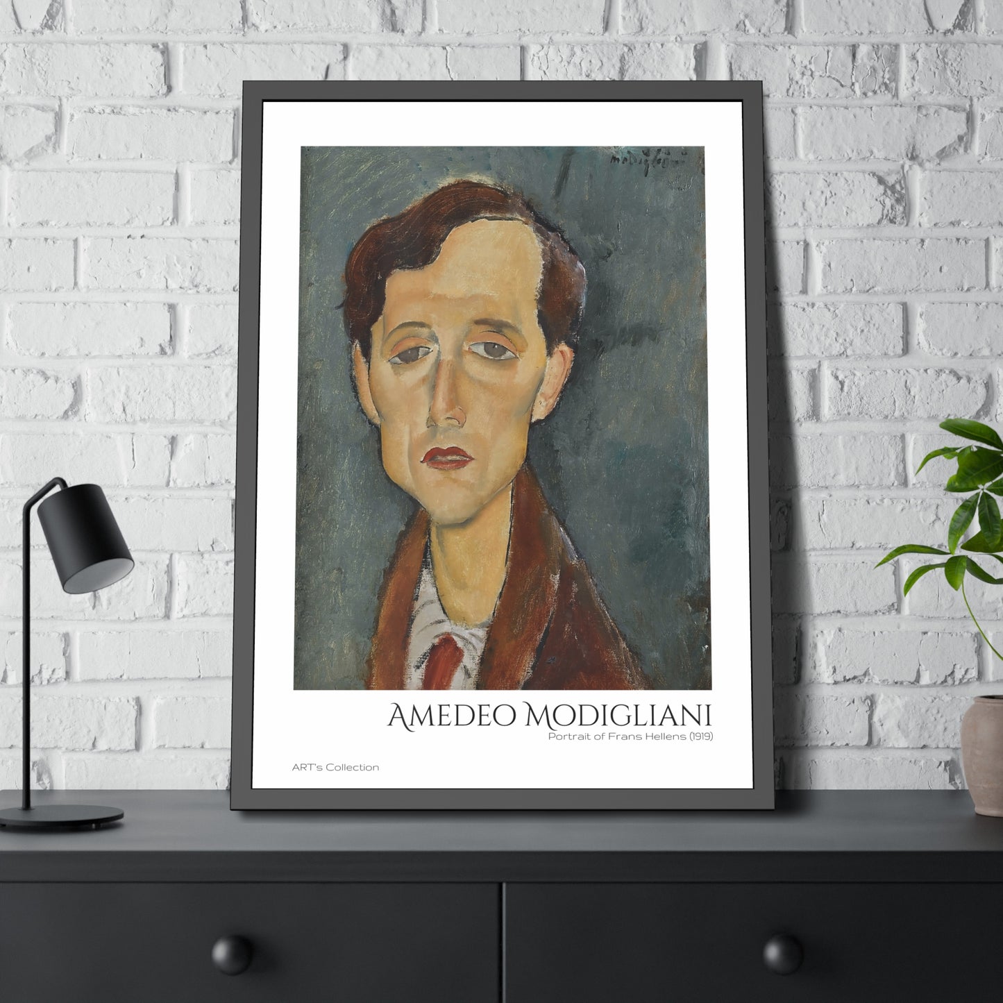 Portrait of Frans Hellens (1919) by Amedeo Modigliani  / Affiche Encadrée série ART's Collection