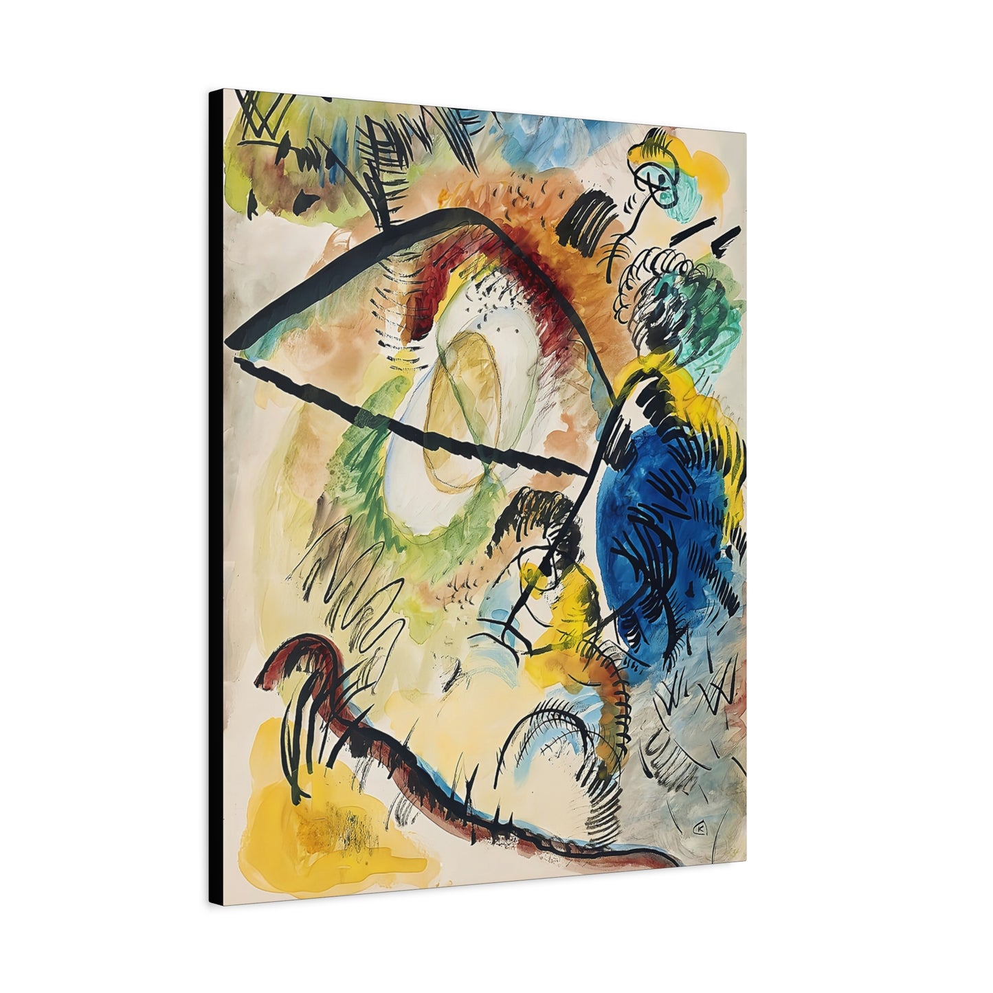 Watercolor IX - with black lines (1913) by Wassily Kandinsky / Reproduction Fine Art sur Toile / Epaisseur 3,2cm - 1'25 po