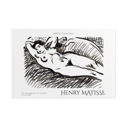 Nu allongé sur un canapé (circa 1927) by Henry Matisse / Affiche imprimée - Série ART's Collection