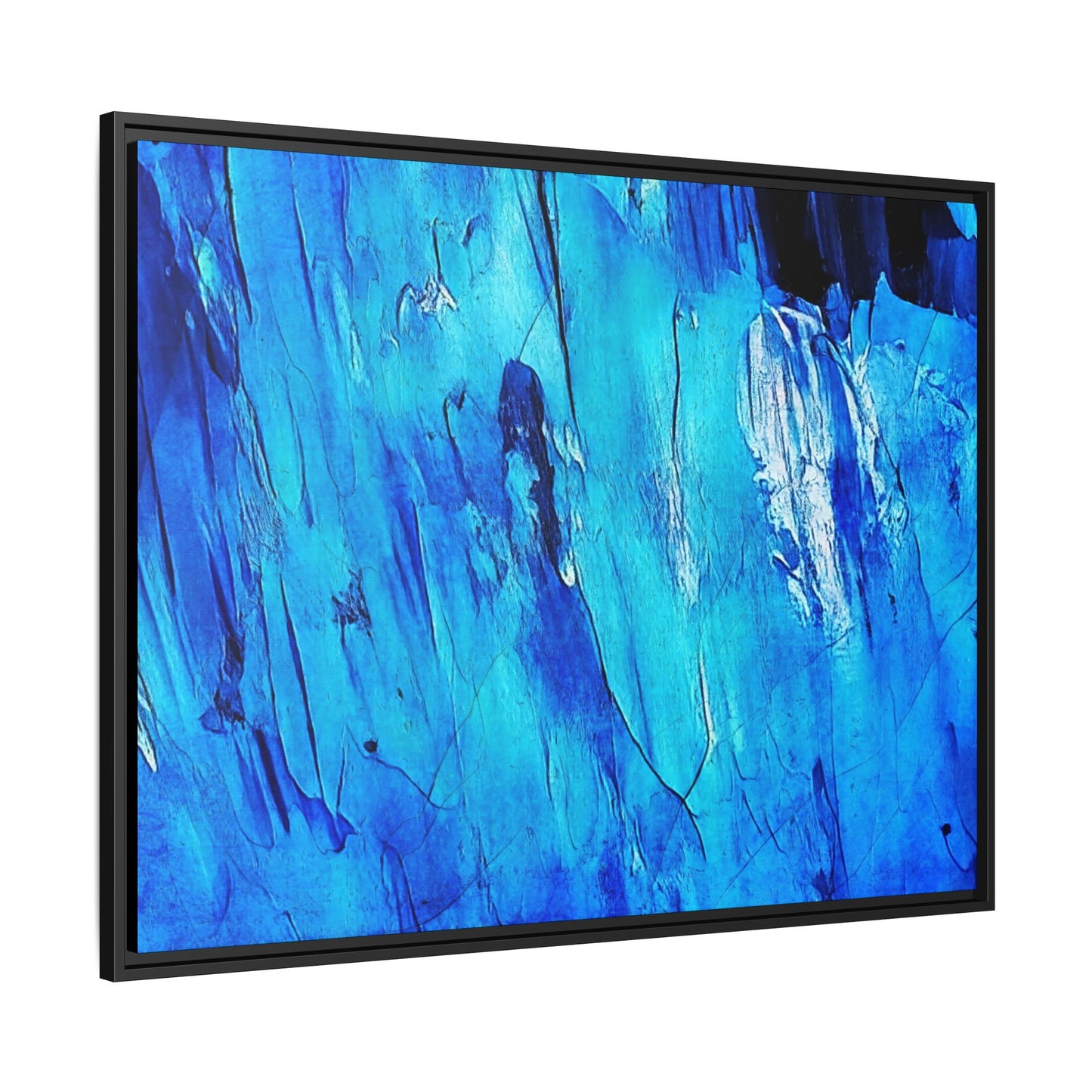 Tableau Intemporel Bleu Electrique "Série Sign Collections" / Toile encadrée sur caisse américaine