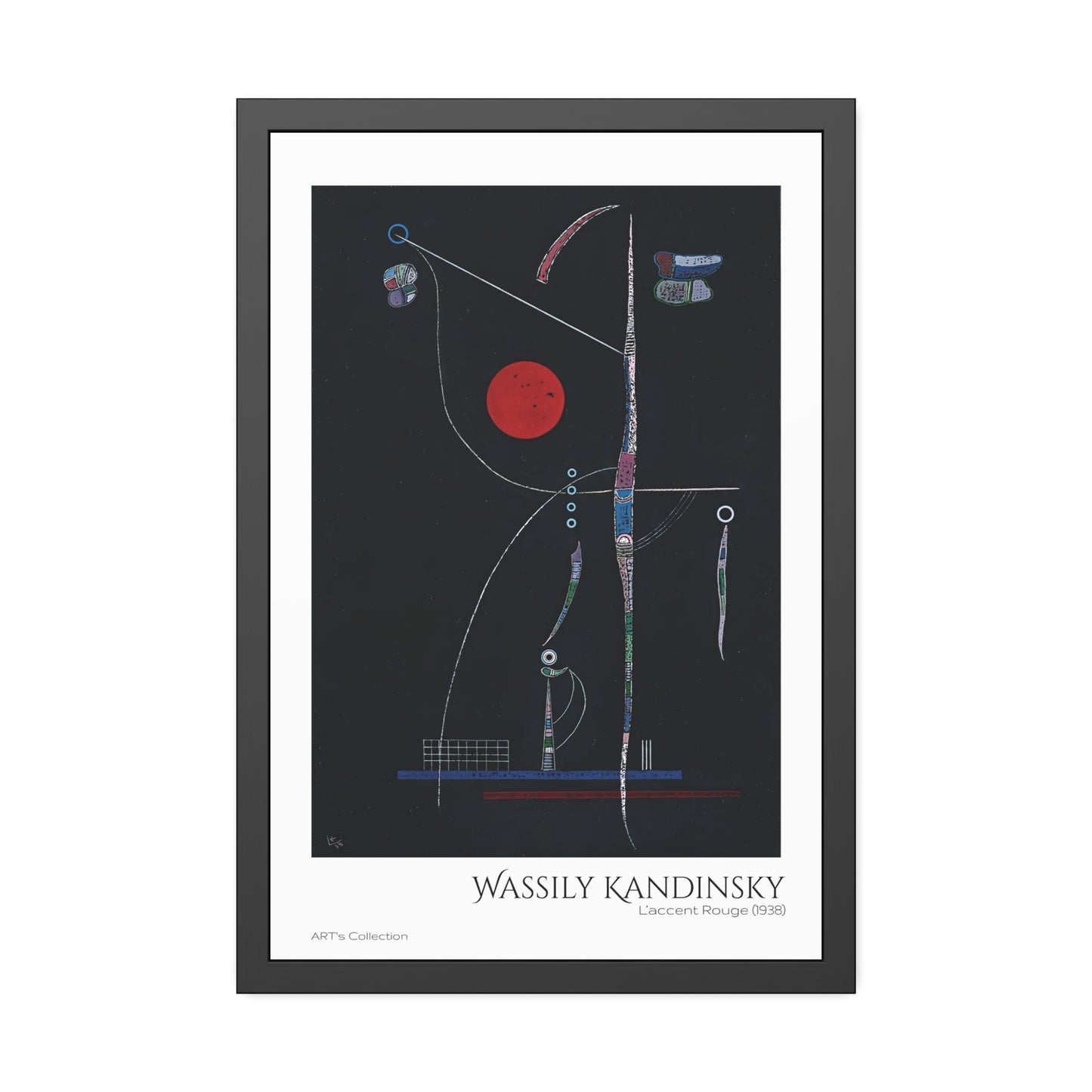 L' accent Rouge (1938) by Wassily Kandinsky / Affiche Encadrée série ART's Collection