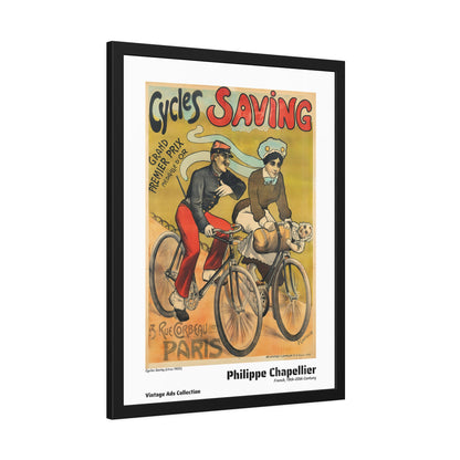 Cycles Saving (circa 1900) by Philippe Chapellier / Affiche Encadrée Série Vintage Ads Collection