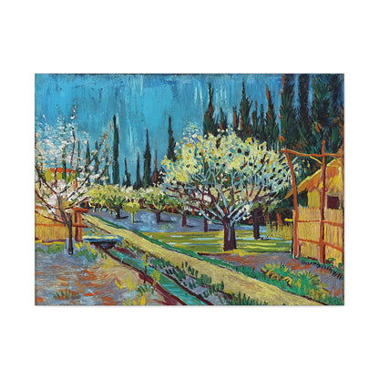 Orchard Bordered by Cypresses (1888) by Vincent van Gogh  / Reproduction Fine Art sur Toile / Epaisseur 3,2cm - 1'25 po