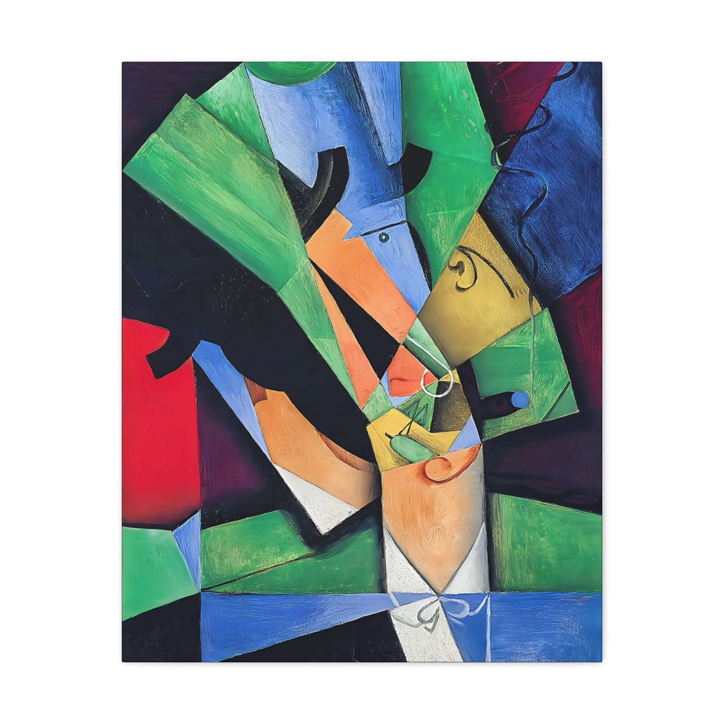 The Smoker (1913) by Juan Gris / Reproduction Fine Art sur Toile / Flanc Large Epaisseur 3.2 cm - 1.25 inch