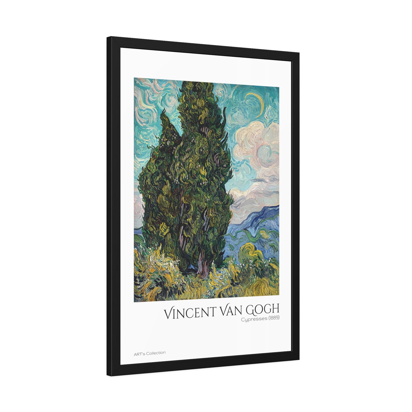 Cypresses (1889) by Vincent Van Gogh / Affiche Encadrée série ART's Collection