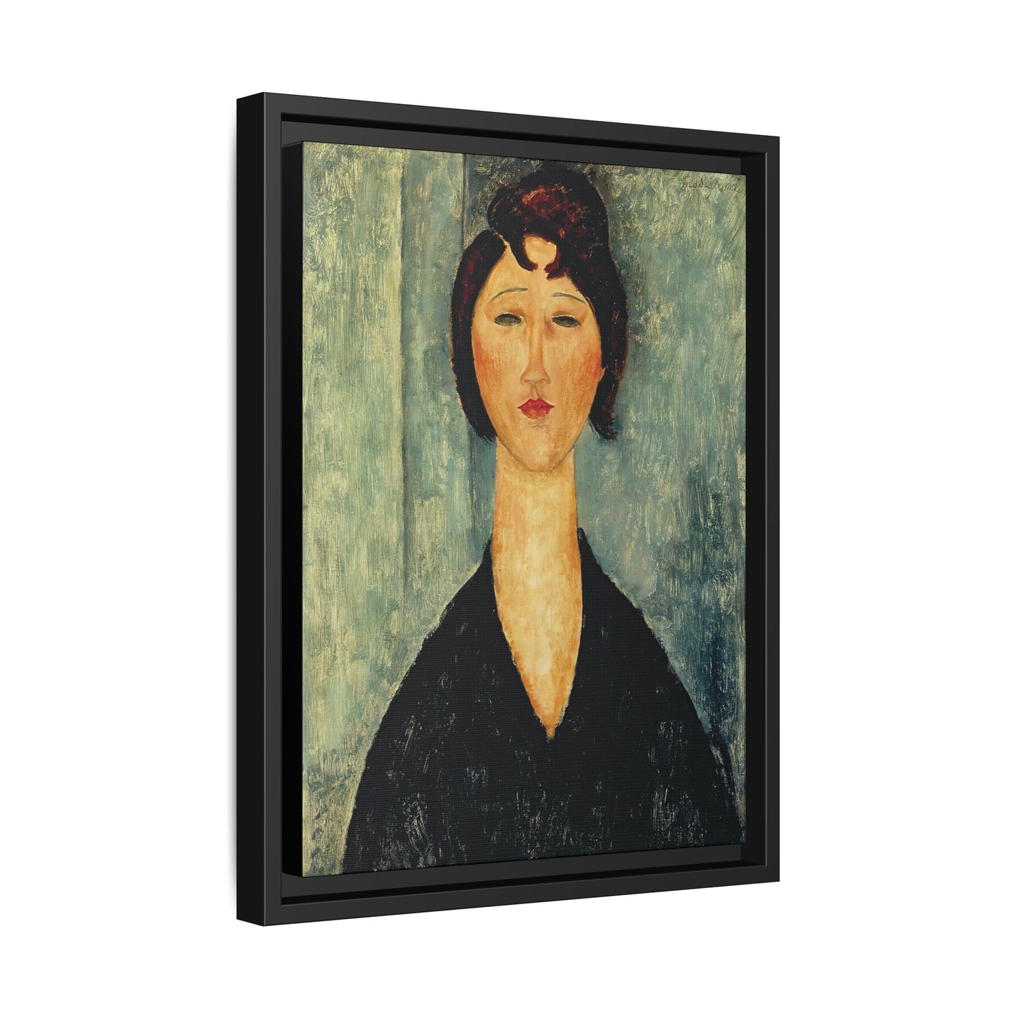 Portrait of a Young Woman (1918)  by Amedeo Modigliani / Toile encadrée sur caisse américaine