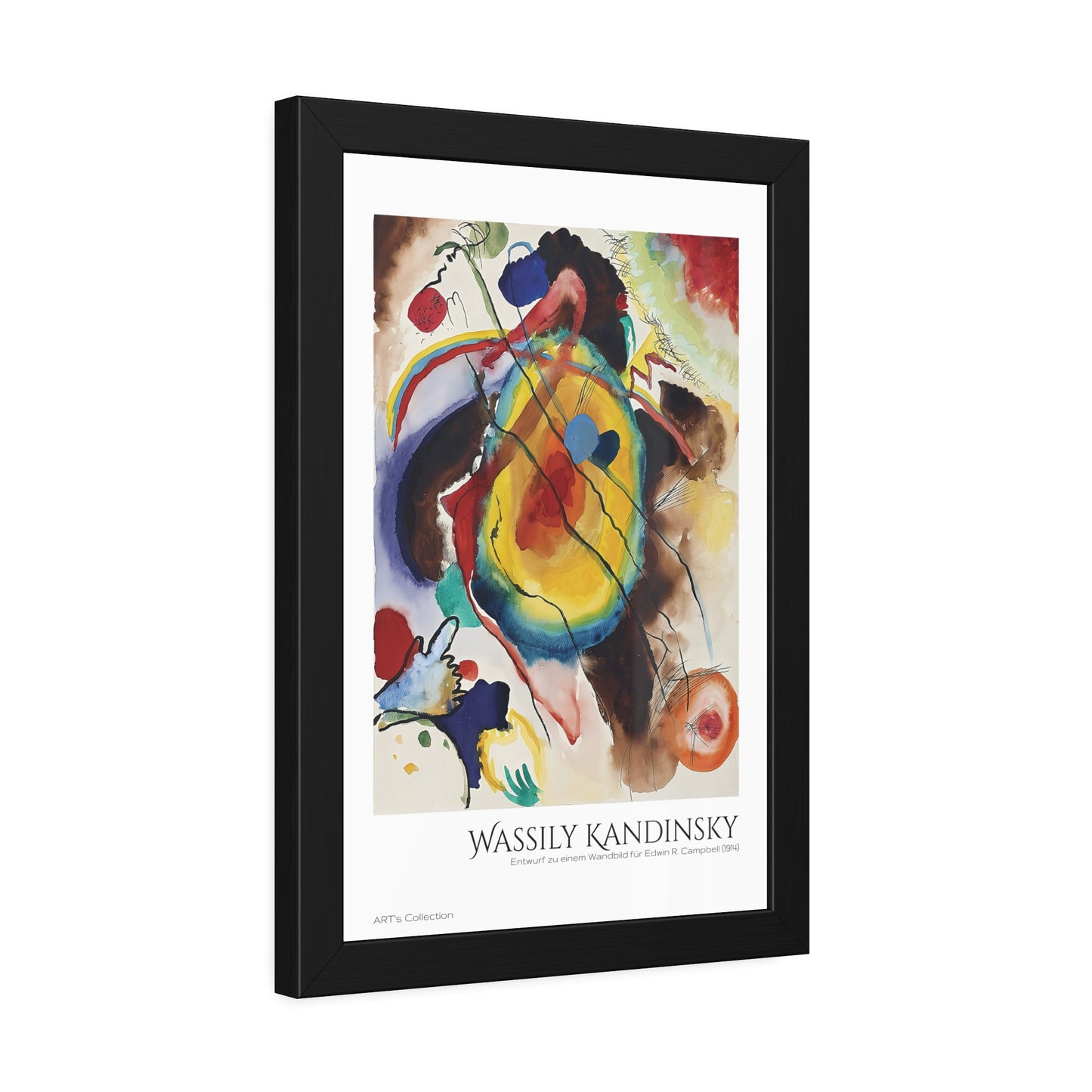 Entwurf zu einem Wandbild für Edwin R. Campbell (1914) by Wassily Kandinsky / Affiche Encadrée série ART's Collection