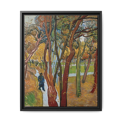 The garden of Saint Paul's Hospital (The fall of the leaves) by Vincent van Gogh / Toile encadrée sur caisse américaine