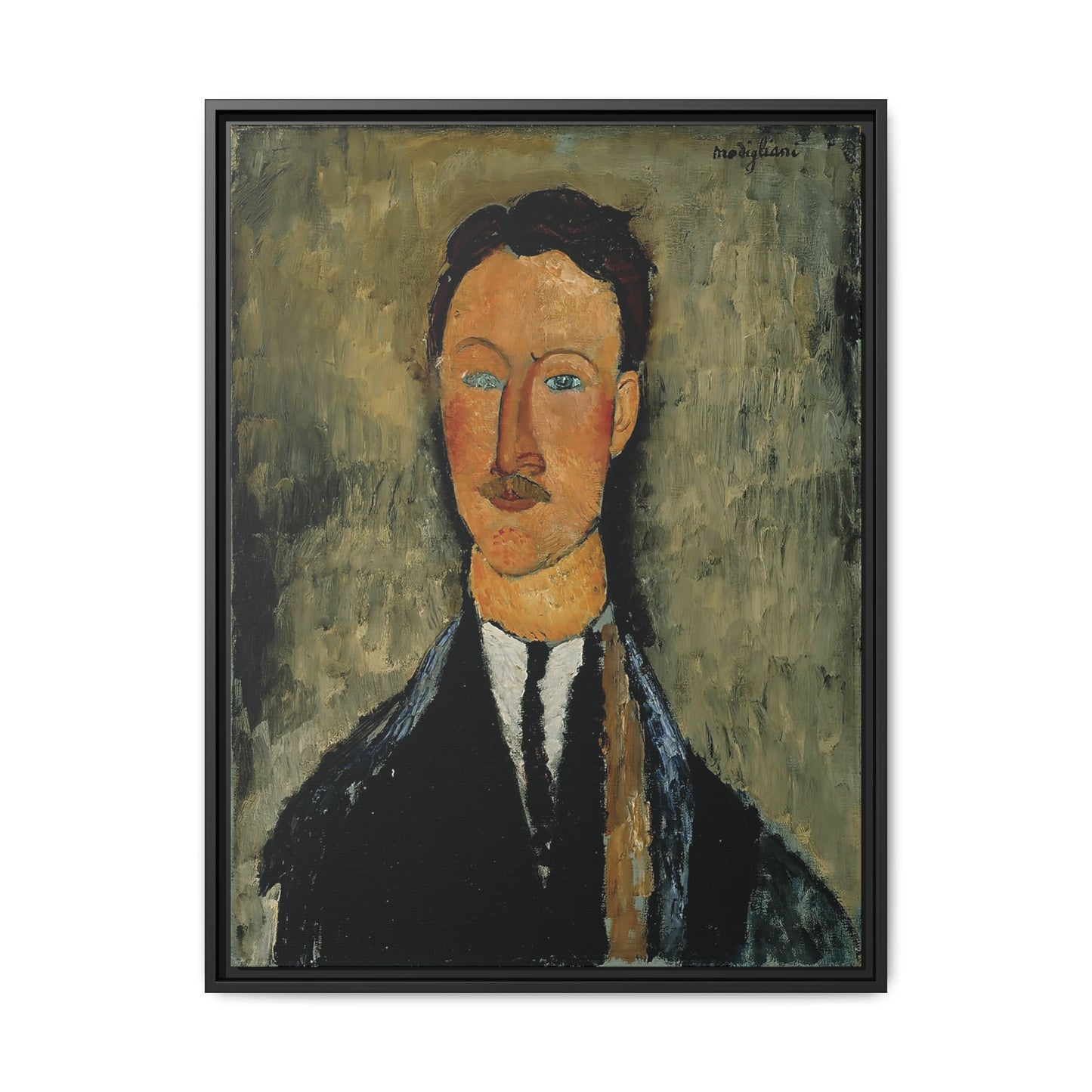 Portrait Of The Artist Léopold Survage (1918) by Amedeo Modigliani / Toile encadrée sur caisse américaine