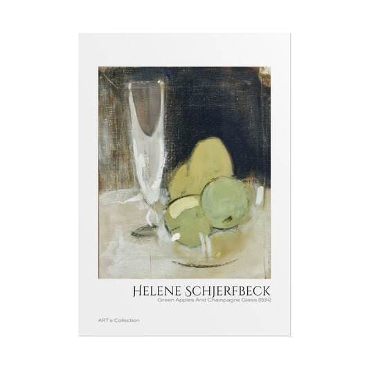 Green Apples And Champagne Glass (1934) by Helene Schjerfbeck  / Affiche imprimée - Série ART's Collection