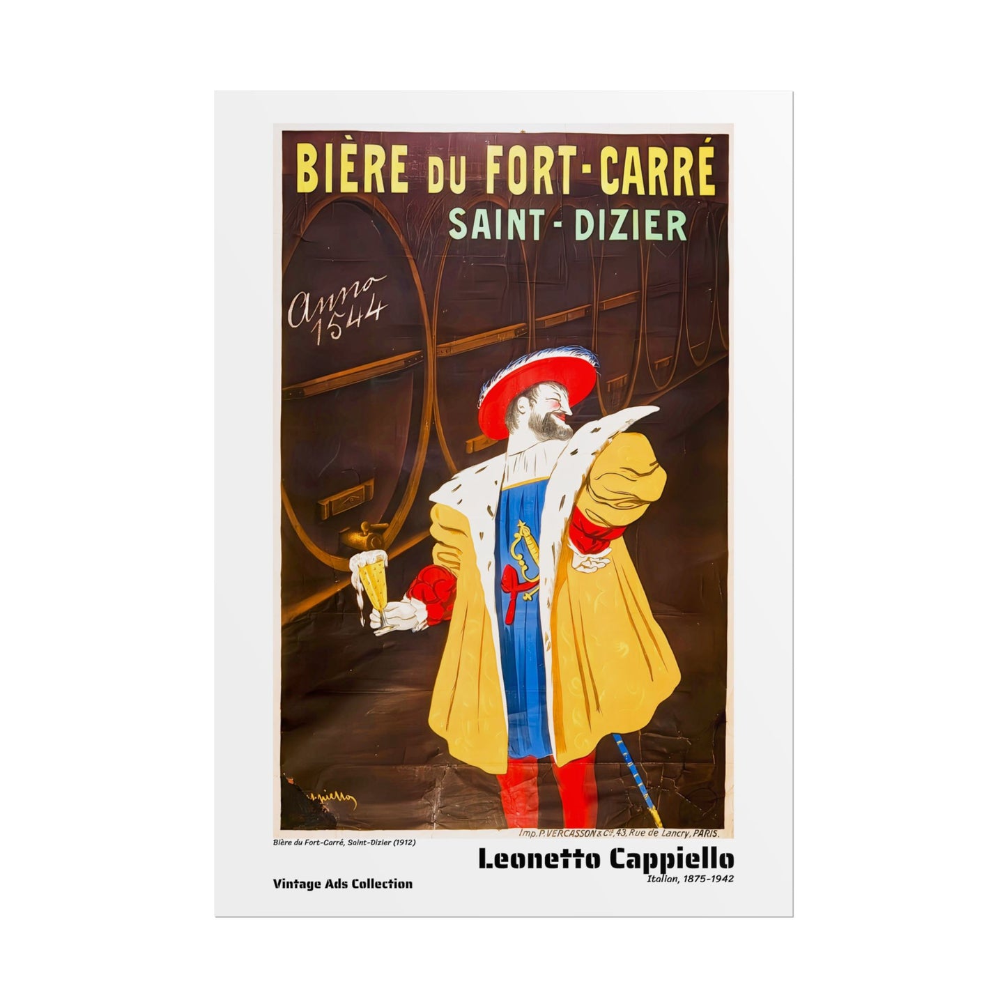 Bière du Fort-Carré, Saint-Dizier (1912) by Leonetto Cappiello / Affiche imprimée - Série Vintage Ads Collection