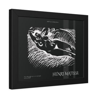 Nu allongé sur un canapé (circa 1927) black édition by Henry Matisse  / Affiche Encadrée série ART's Collection