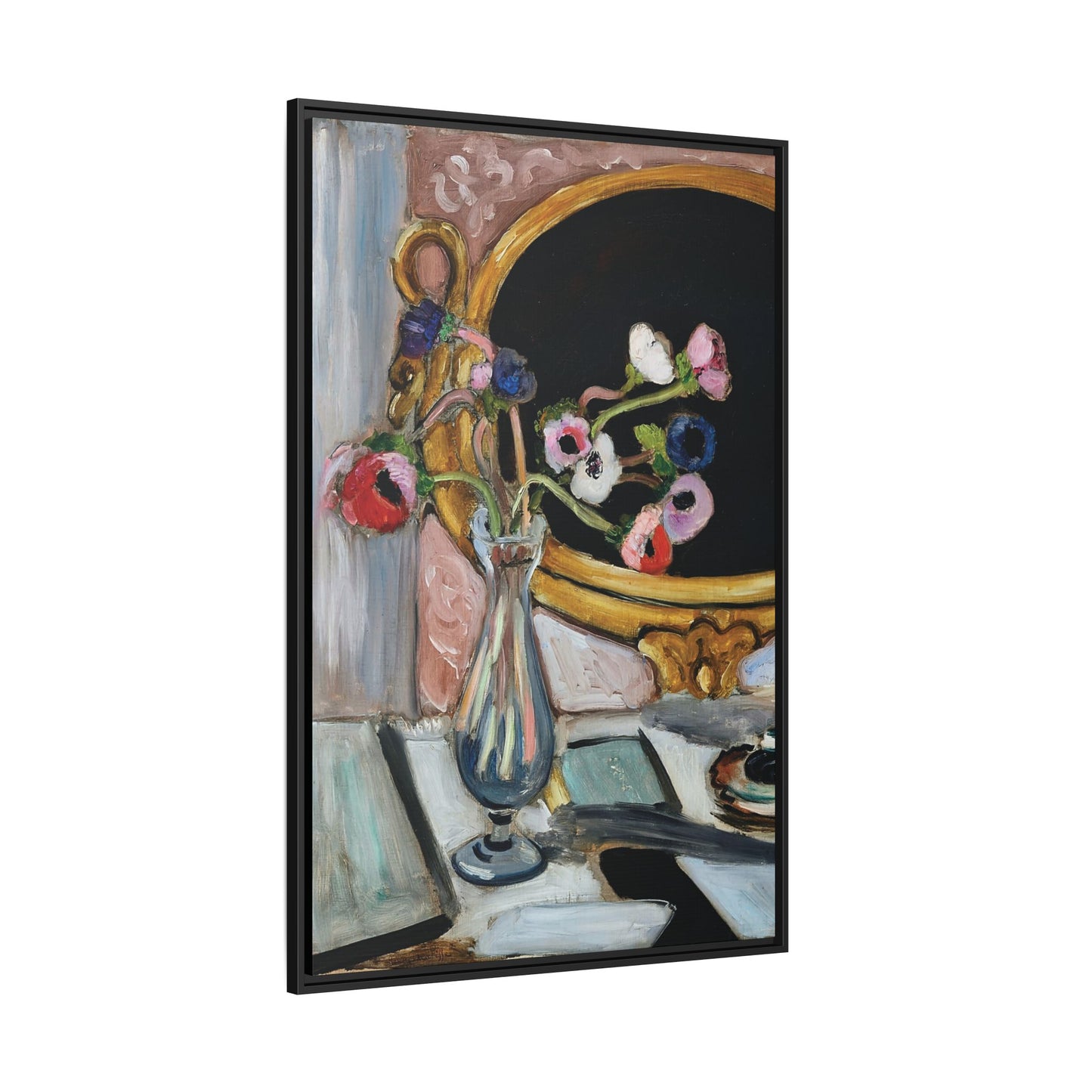 Anémones au miroir noir (1919) by Henri Matisse / Toile encadrée sur caisse américaine