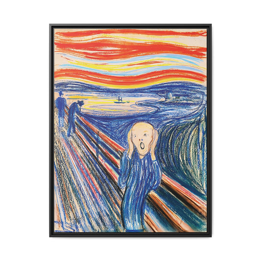 The Scream (1895) color version by Edvard Munch  / Toile encadrée sur caisse américaine
