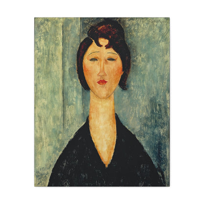 Portrait of a Young Woman (1918) by Amedeo Modigliani / Reproduction Fine Art sur Toile / Flanc Large Epaisseur 3.2 cm - 1.25 inch