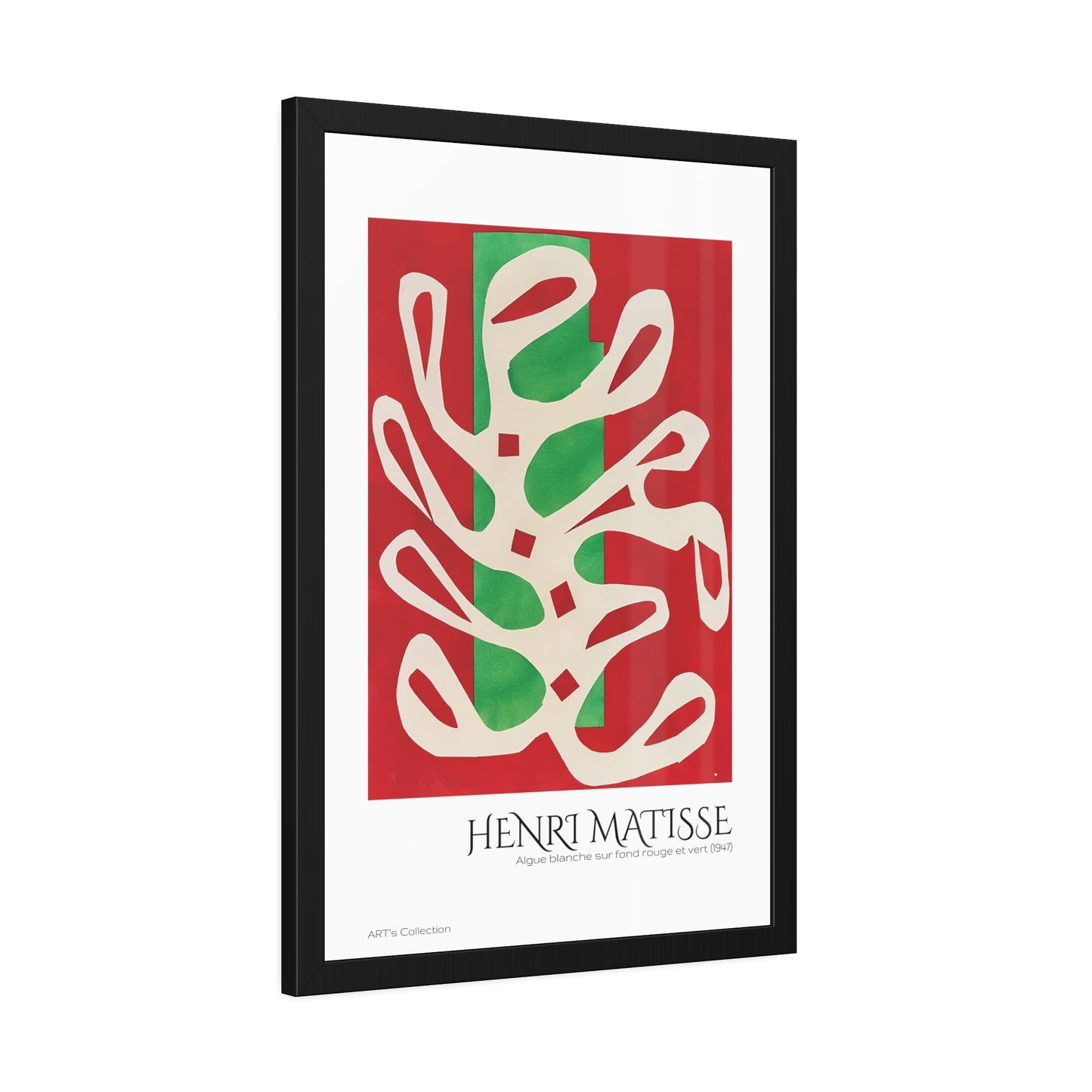Algue blanche sur fond rouge et vert (1947) by Henri Matisse / Affiche Encadrée série ART's Collection