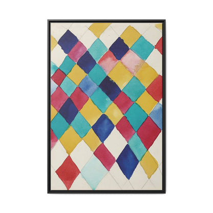 Wassily Kandinsky / Étude des couleurs avec les diamants (1913) / Toile encadrée sur caisse américaine