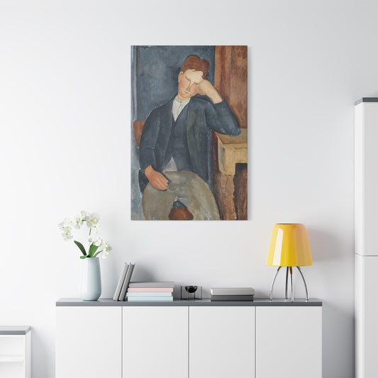 The Young Apprentice (1918-1919)  by Amedeo Modigliani / Reproduction Fine Art sur Toile / Flanc Large Epaisseur 3.2 cm - 1.25 inch