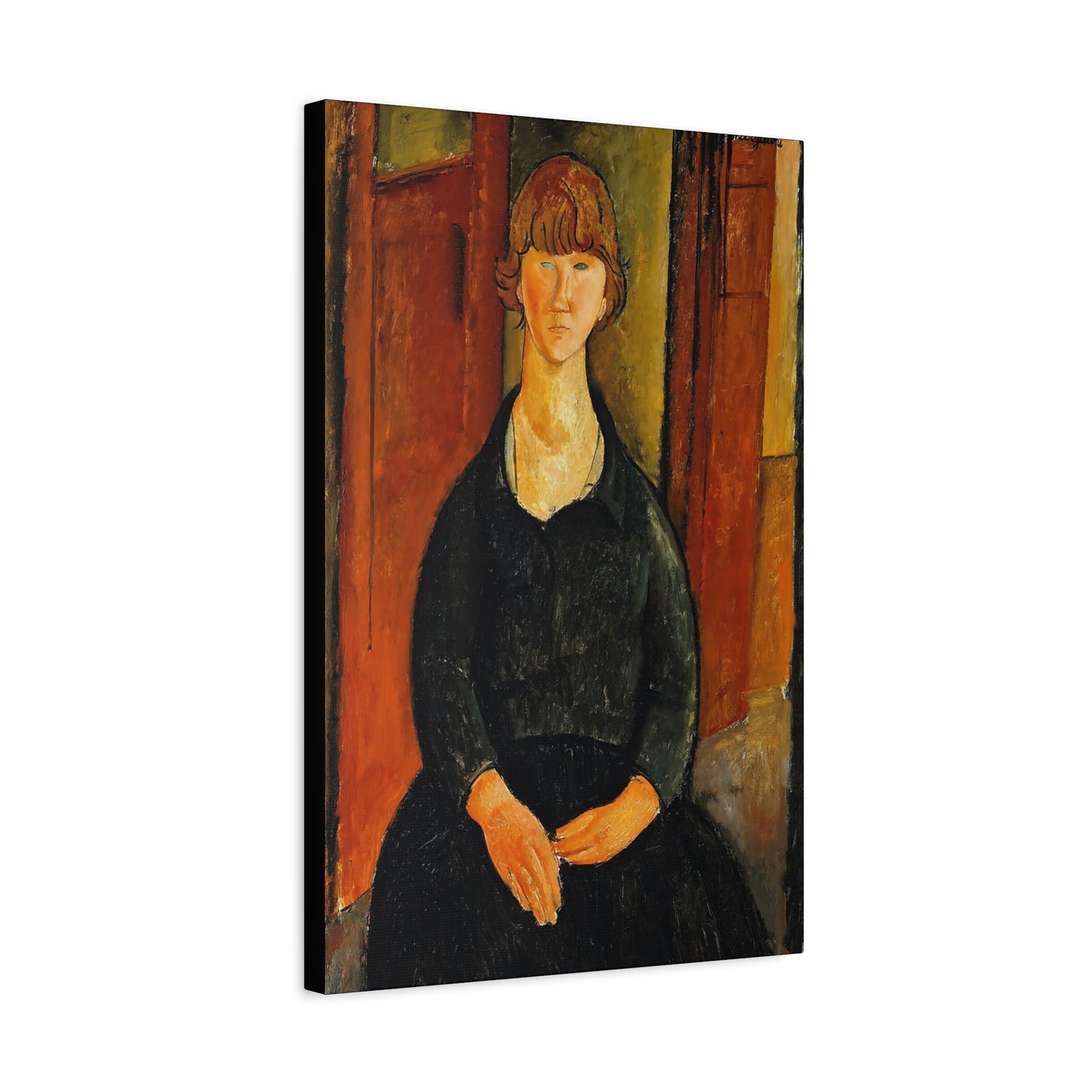 Flower Vendor (1919) by Amedeo Modigliani / Reproduction Fine Art sur Toile / Flanc Large Epaisseur 3.2 cm - 1.25 inch