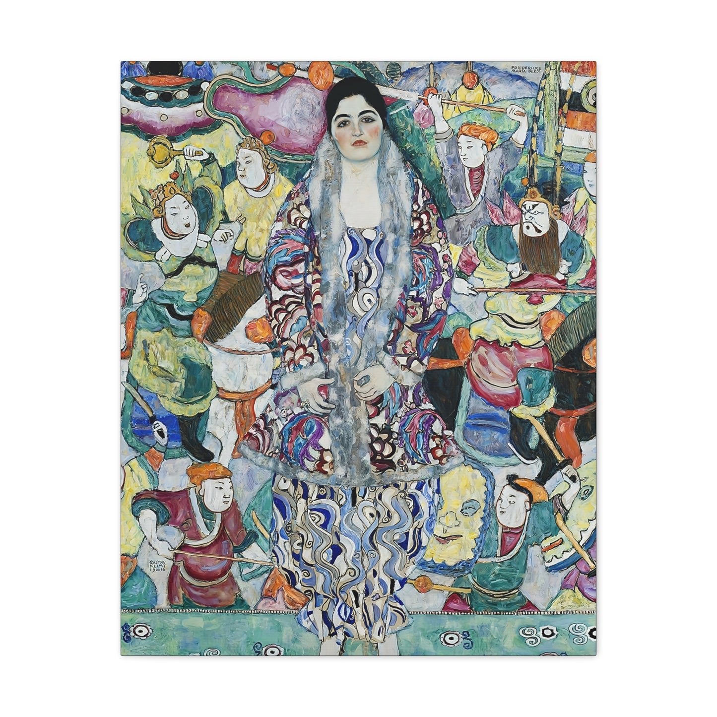 Portrait of Friederike Maria Beer (1916) by Gustav Klimt / Reproduction Fine Art sur Toile /  Epaisseur 3.2 cm - 1.25 inch