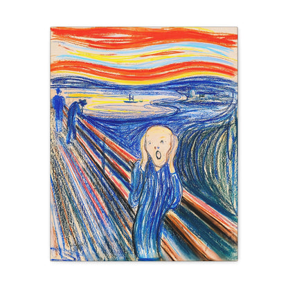 The Scream (1895) color version by Edvard Munch / Reproduction Fine Art sur Toile / Epaisseur 3,2cm - 1'25 po