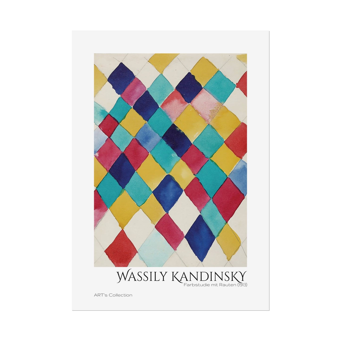 Farbstudie mit Rauten (1913) by Wassily Kandinsky / Affiche imprimée - Série ART's Collection