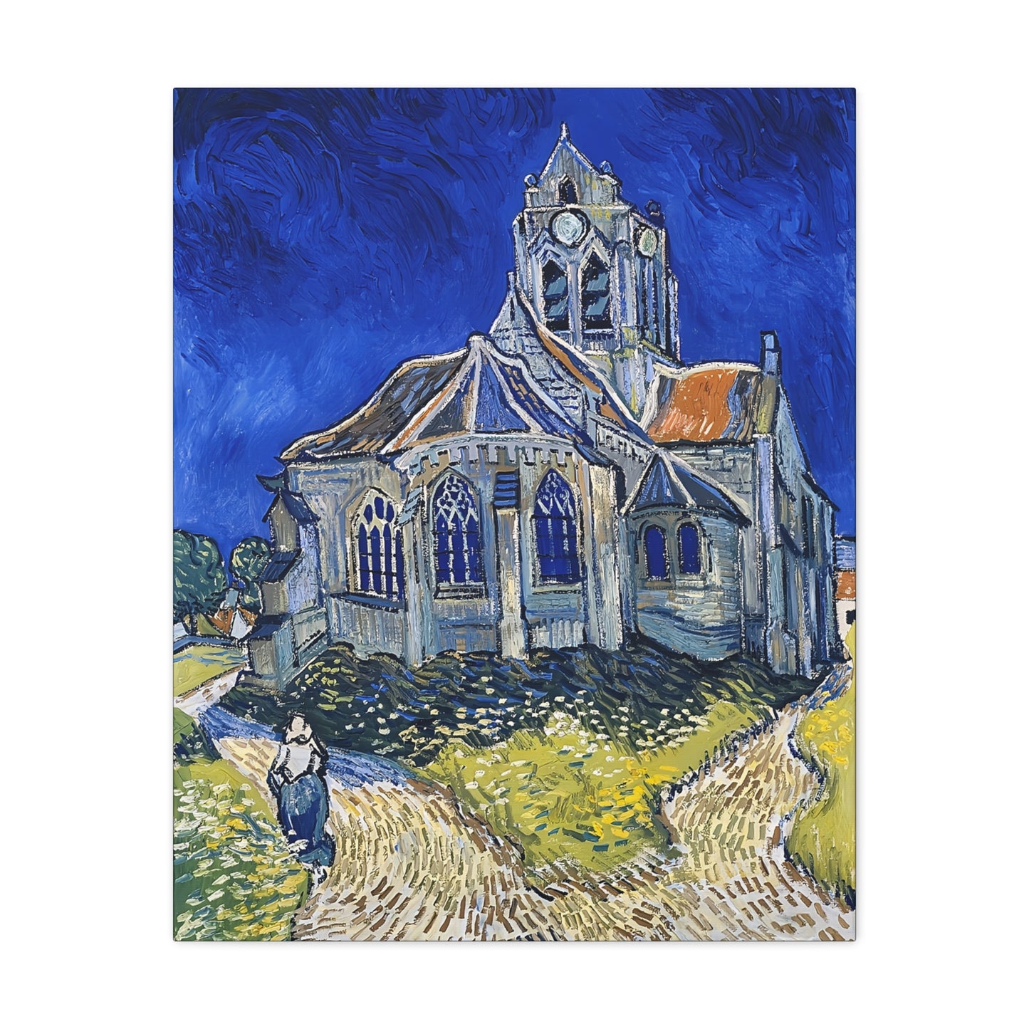 The Church in Auvers-sur-Oise (1890)  by Vincent van Gogh  / Reproduction Fine Art sur Toile / Epaisseur 3,2cm - 1'25 po