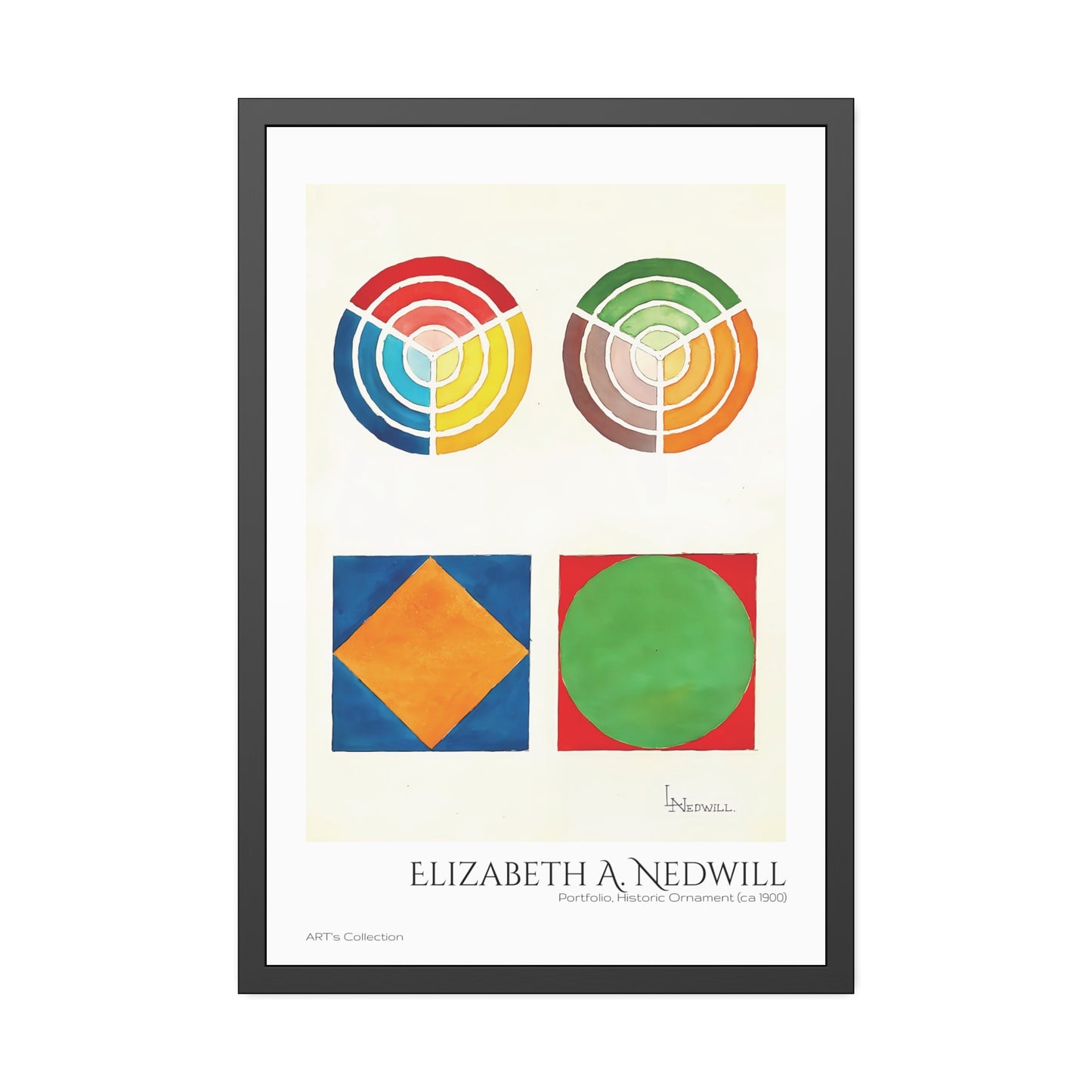 Portfolio, Historic Ornament (ca 1900) by Elizabeth A. Nedwill / Affiche Encadrée série ART's Collection