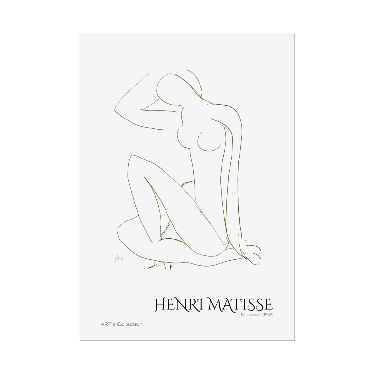 Nu assis (1952) version verte by Henri Matisse / Affiche imprimée - Série ART's Collection
