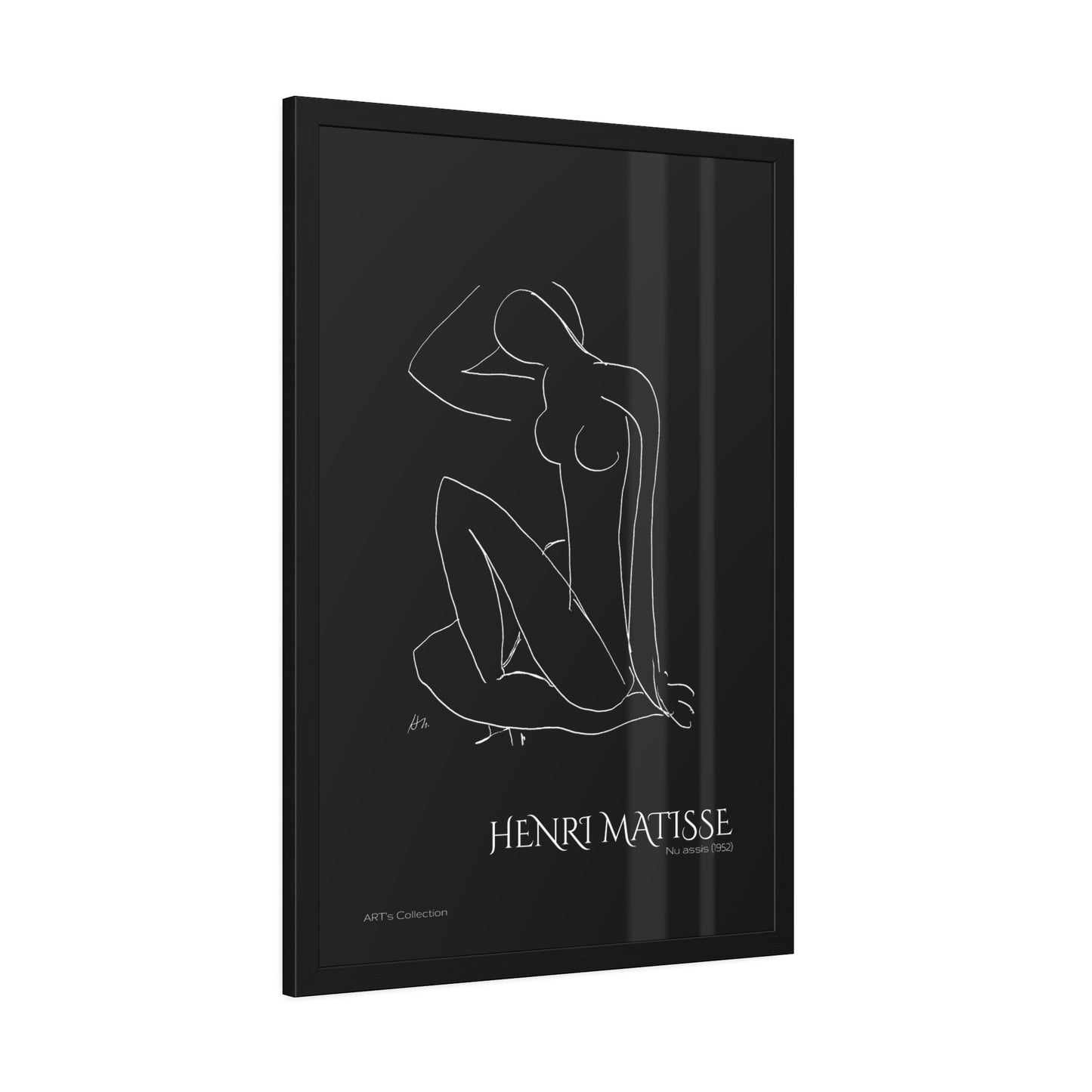 Nu assis (1952) black édition by Henri Matisse / Affiche Encadrée série ART's Collection