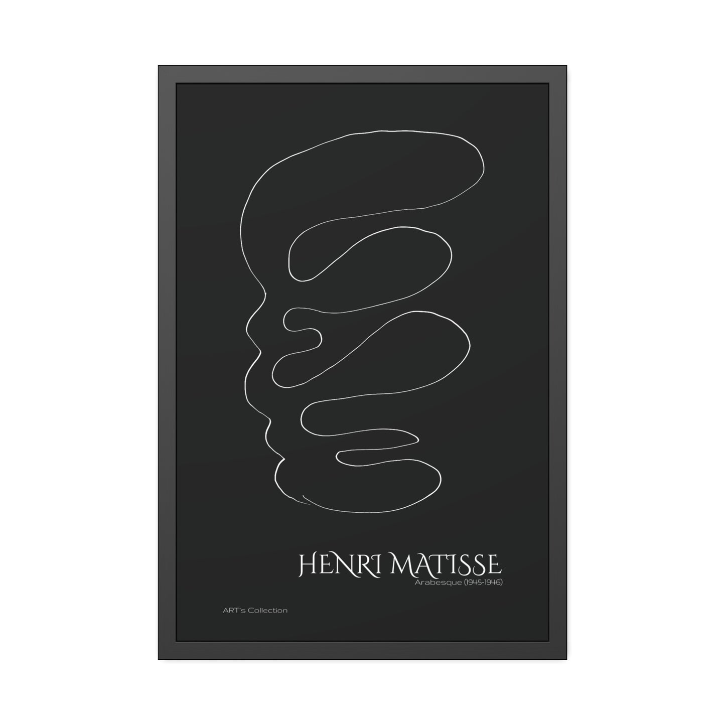 Arabesque (1945-1946) black édition by Henri Matisse / Affiche Encadrée série ART's Collection
