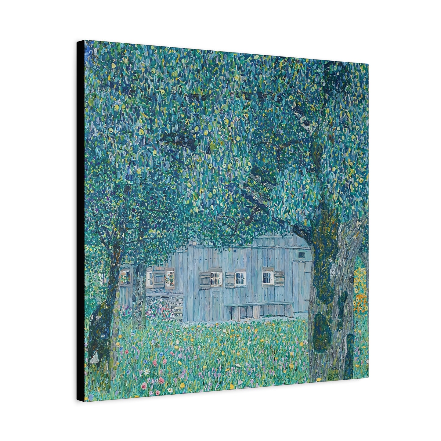 Bauernhaus in Buchberg (1911)  by Gustav Klimt / Reproduction Fine Art sur Toile / Flanc Large Epaisseur 3.2 cm - 1.25 inch
