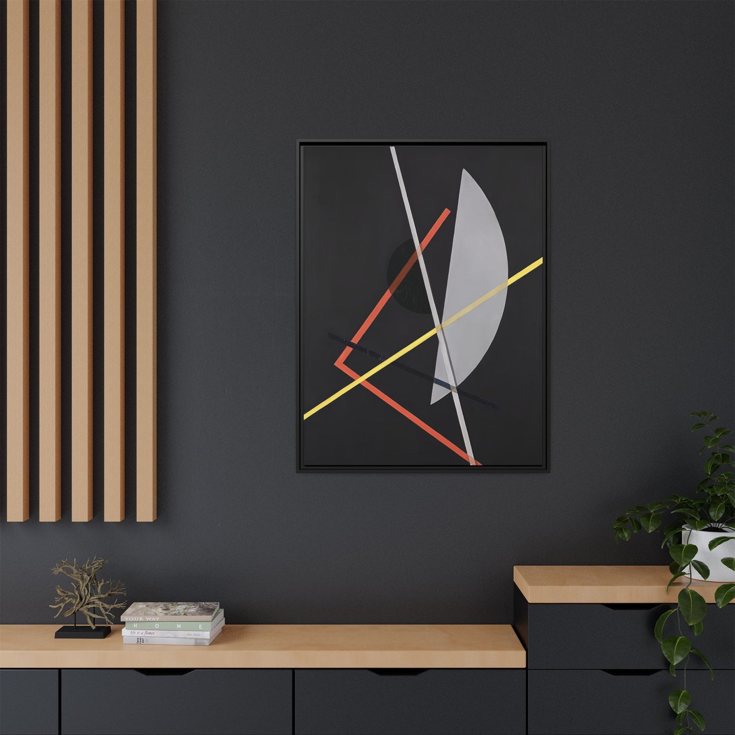 E IV - Konstruktion VII (ca 1922) by László Moholy-Nagy  / Toile encadrée sur caisse américaine