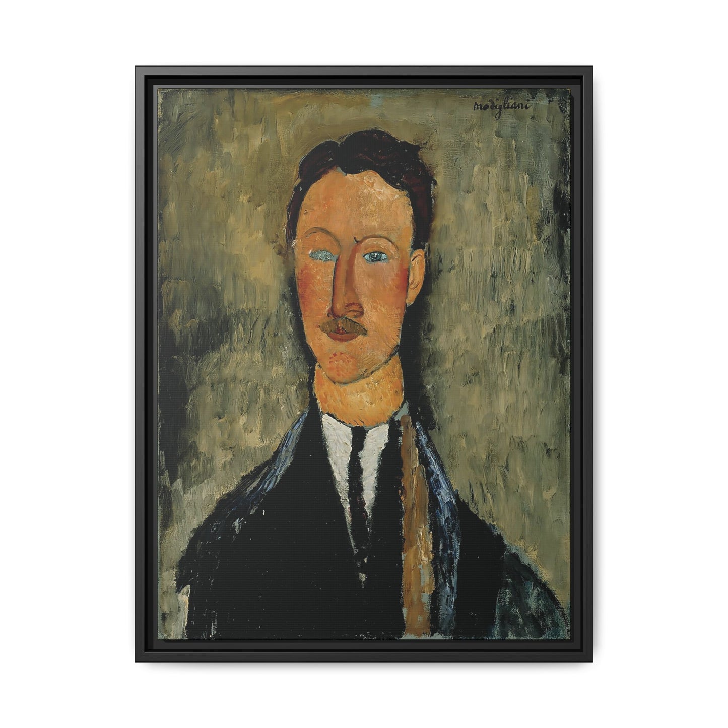 Portrait Of The Artist Léopold Survage (1918) by Amedeo Modigliani / Toile encadrée sur caisse américaine