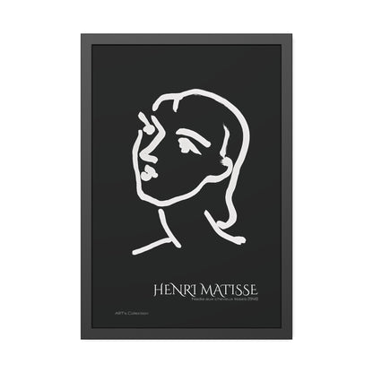 Nadia aux cheveux lisses (1948) black édition by Henri Matisse / Affiche Encadrée série ART's Collection